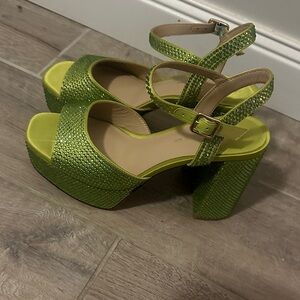 ANTONIO MELANI Vibrant Green Platform Heels